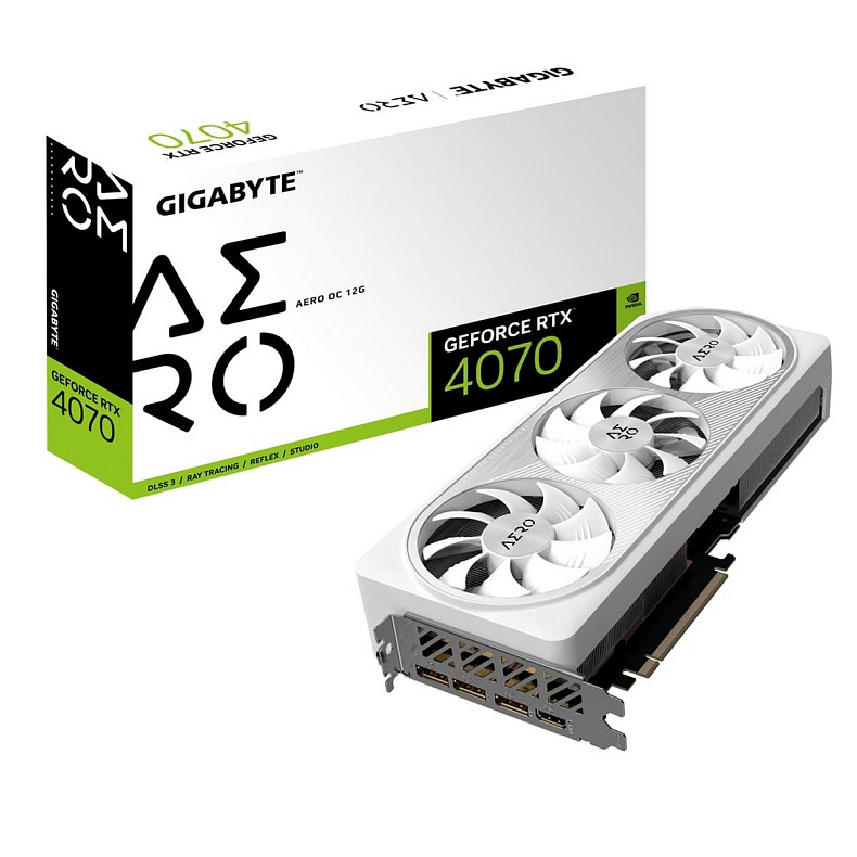 Видеокарта GIGABYTE GeForce RTX 4070 12GB GDDR6 AERO OC (GV-N4070AERO_OC-12GD)