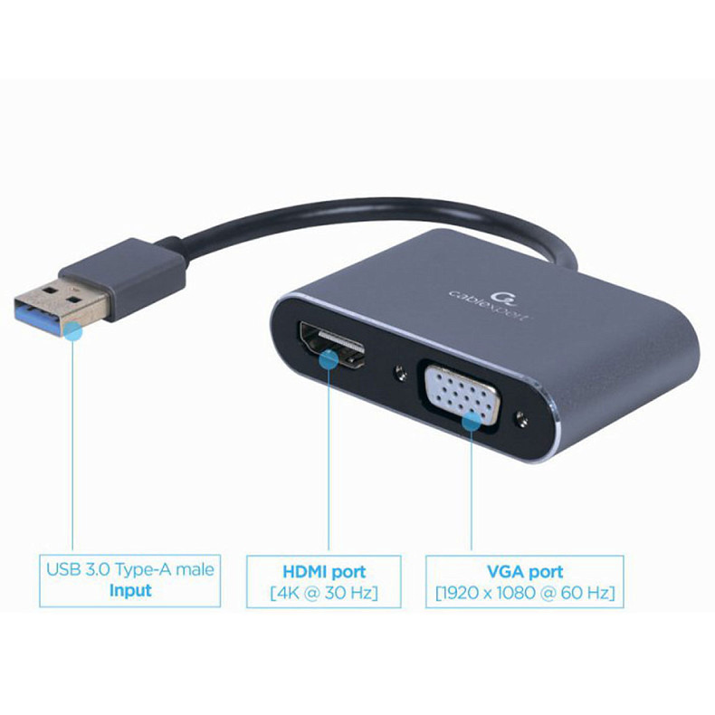 Адаптер-переходник USB-A на HDMI/VGA