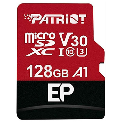 Карта памяти PATRIOT 128 GB microSDXC UHS-I U3 V30 A1 EP + SD adapter PEF128GEP31MCX
