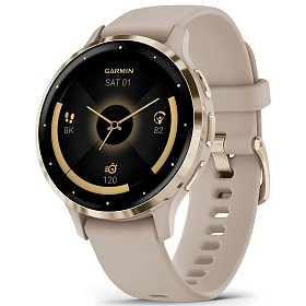 Спортивные часы GARMIN Venu 3s Soft Gold Stainless Steel Bezel with French Gray Case and Silicone Band