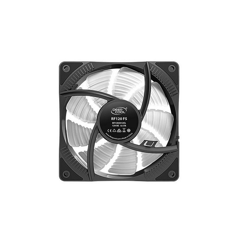 Вентилятор DeepCool RF120FS, 120х120х25 мм, 3-pin, 4-pin, чорний з білим