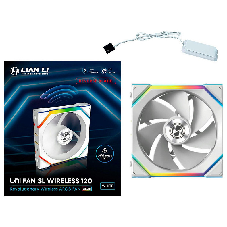 Вентилятор Lian Li Uni Fan SL Wireless Reverse 120-1 White (G99.12RSL1W1W.00)
