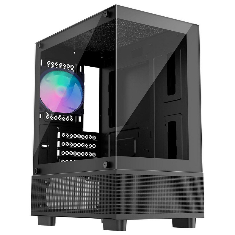 Корпус 1stPlayer Mi2-A-BK-2F7R-1F7 Black без БП