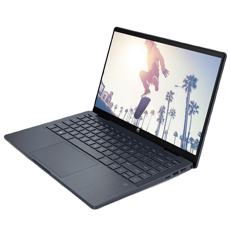 Ноутбук HP Pavilion x360 14-ek0015ru 14" FHD IPS, Intel i5-1235U, 16GB, F1024GB, UMA, DOS, синий (826T0EA)