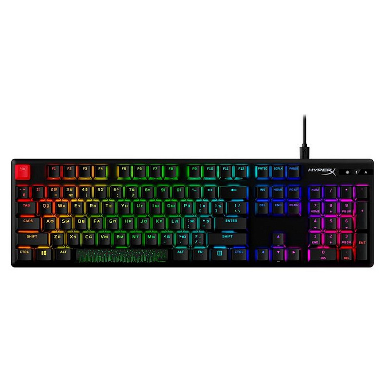 Клавіатура HyperX Alloy Origins Red RGB PBT ENG/RU Black (639N3AA) USB