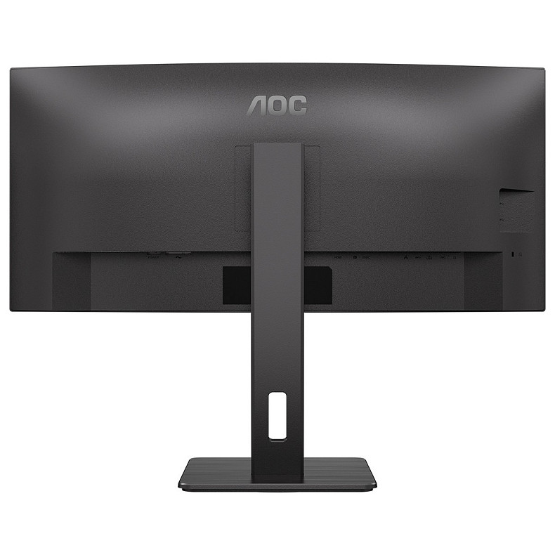 TFT 34" AOC CU34P3CV, WQHD,VA, 100Hz, вигнутий, HDMI, DP, USB-С, RJ-45, USB-hub, HAS, кол, чорний