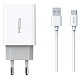 Зарядний пристрій Proda PD-A28c (2USB 2.4A) White (PD-A28c-WH) + кабель USB Type-C