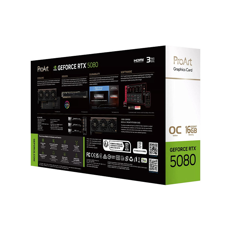 Відеокарта ASUS GeForce RTX 5080 16GB GDDR7 OC PROART-RTX5080-O16G