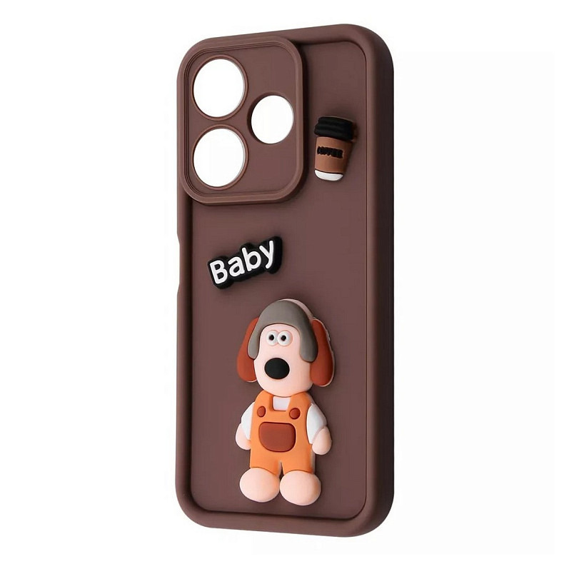 Чeхол-накладка Pretty Things Case для Xiaomi Redmi 13 4G/Poco M6 4G/Note 13R Brown/Baby