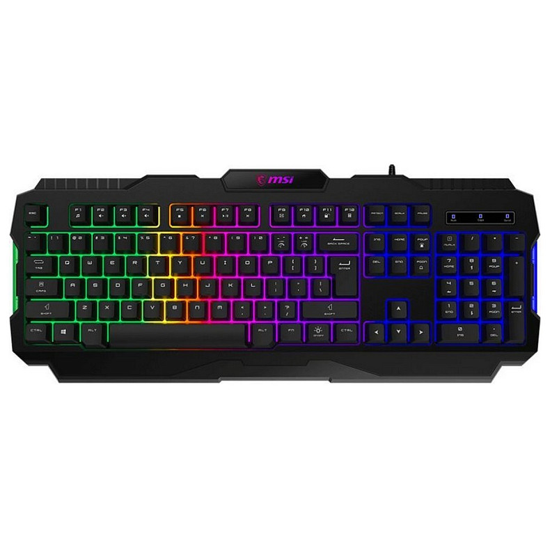 Клавіатура MSI FORGE GK100 104key, USB-A, EN/UKR/RU, ColorLED, чорний