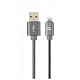 Кабель Cablexpert (CC-USB2S-AMLM-2M-BG) USB 2.0 A - Lightning, премиум, 2м, серый