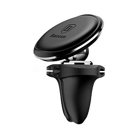 Автотримач Baseus Magnetic Air Vent Car Mount With Cable Clip Black (SUGX-A01)