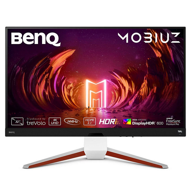 TFT 32" BenQ EX3210U, 4K UHD, IPS, 144Hz, 1 мс, HDMI, DP, USB-hub, HAS, колонки, белый