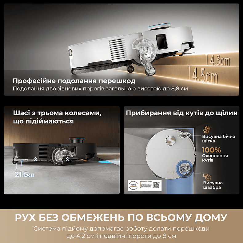 Робот-пилосос миючий Dreame Bot X60 Ultra Complete White