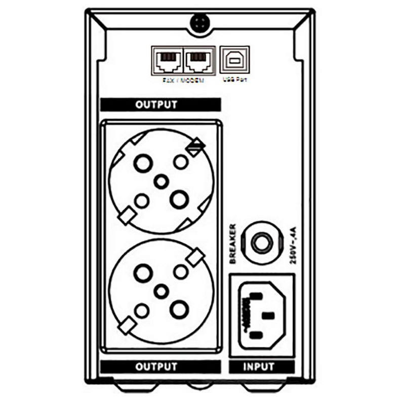 ДБЖ Marsriva MR-UF800L, 800ВА/480Вт, Line-Interactive, LED version, з літієвою батареєю