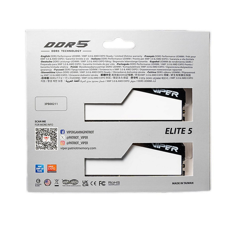ОЗУ Patriot Viper Elite 5 DDR5 2x16GB 6400MHz (VEB532G6432KW)