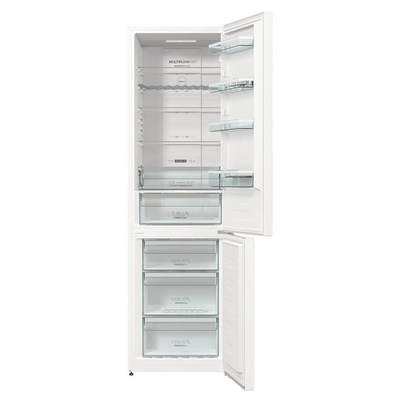 Холодильник с нижней морозильной камерой Gorenje NRK6202AW4, 200х60х60см, 2 двери, 235( 96)л, А++, Total N