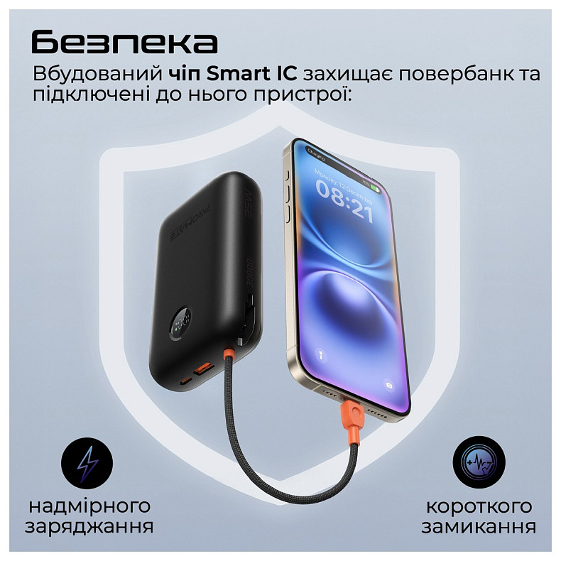 Универсальная мобильная батарея Promate PowerPod-30 30000mAh 35W Black