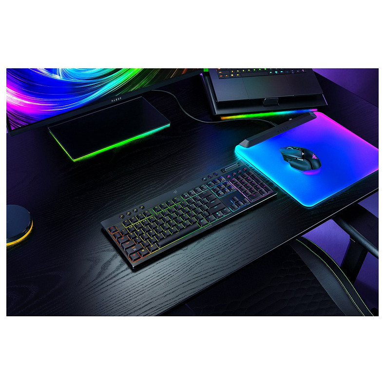 Клавіатура Razer BlackWidow V4 Low-profile HyperSpeed, 104key, Green Switch, USB-A/WL/BT,