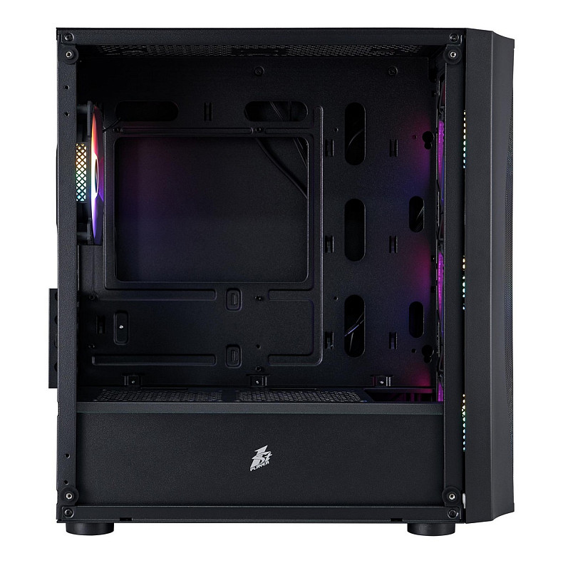 Корпус 1stPlayer X3-M-BK-4F1 Black без БЖ