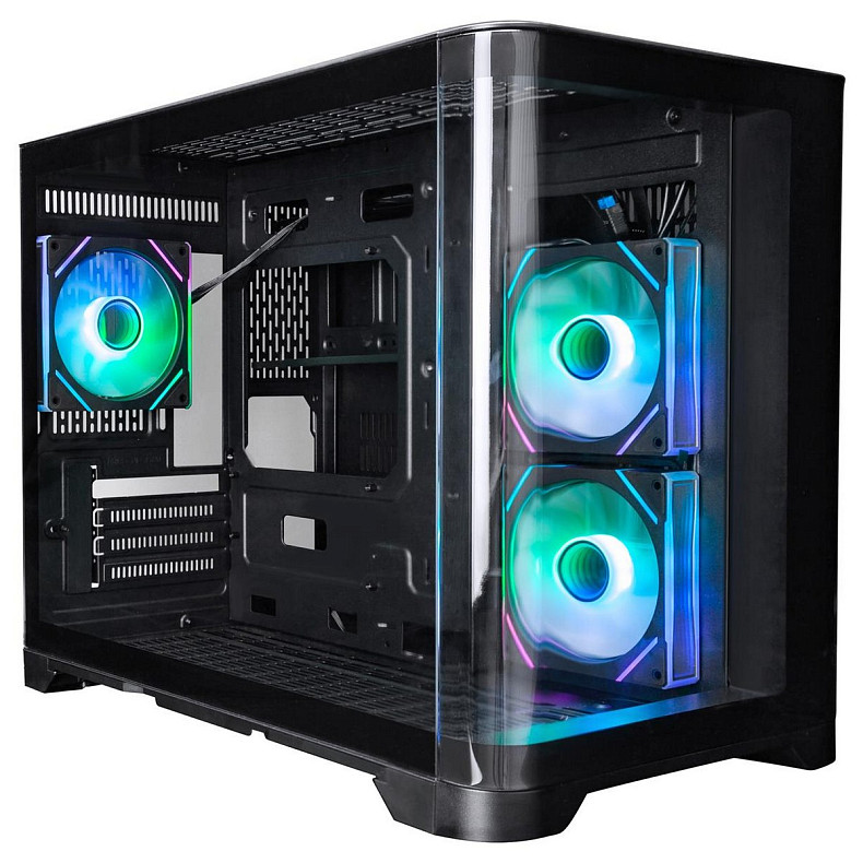 Корпус 1stPlayer UV6-BK-2FC7R-1FC7 Black без БП