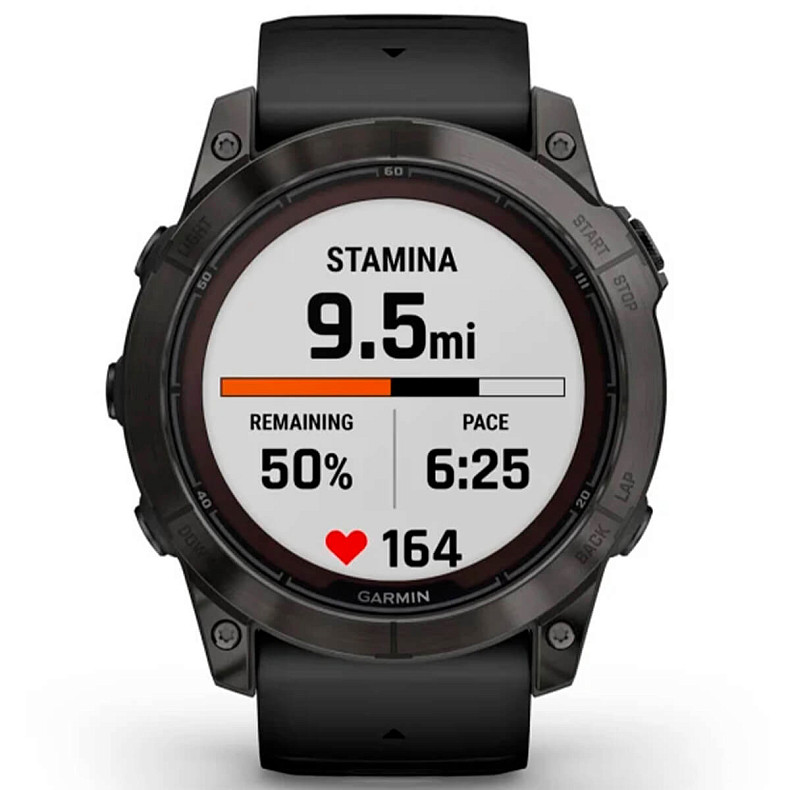 Спортивний годинник GARMIN Fenix 7X Pro Sapphire Solar Carbon Gray DLC Titanium with Black Band