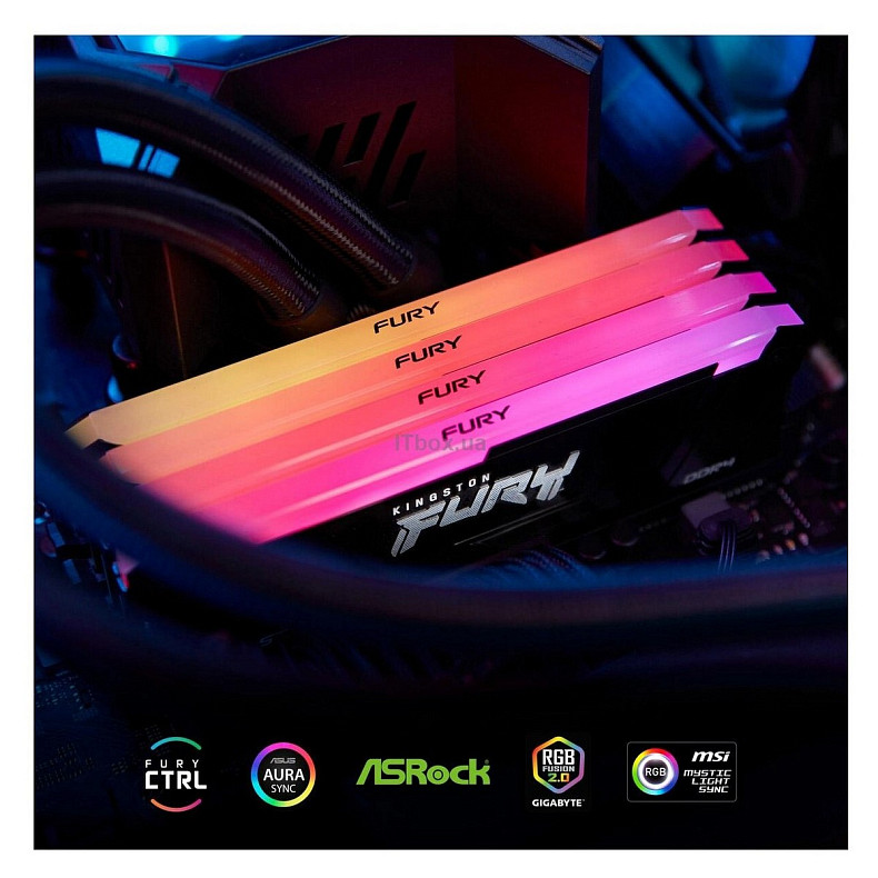 ОЗУ Kingston Fury Beast DDR4 16GB 3200MHz RGB (KF432C16BB12A/16WP)