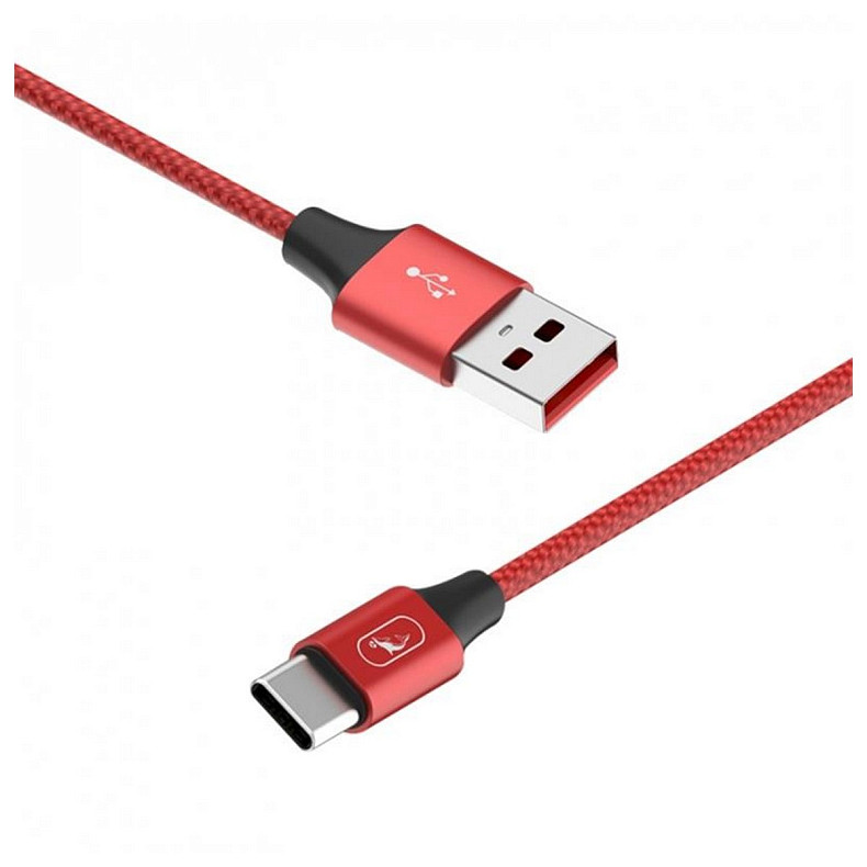 Кабель SkyDolphin S55T Neylon USB - Type-C USB (M/M), 1 м, Red (SDUSB-000437)