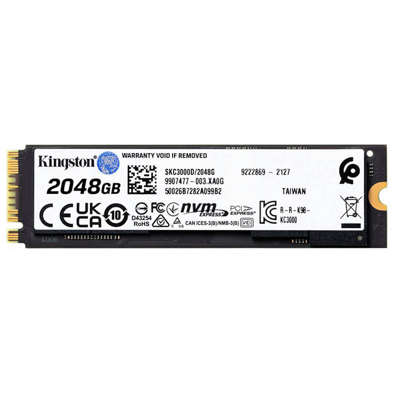 SSD диск Kingston KC3000 2048GB M.2 2280 PCIe 4.0 x4 NVMe 3D TLC (SKC3000D/2048G)