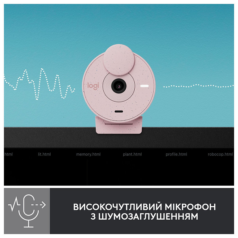 Веб-камера Logitech Brio 300 Rose (960-001448)