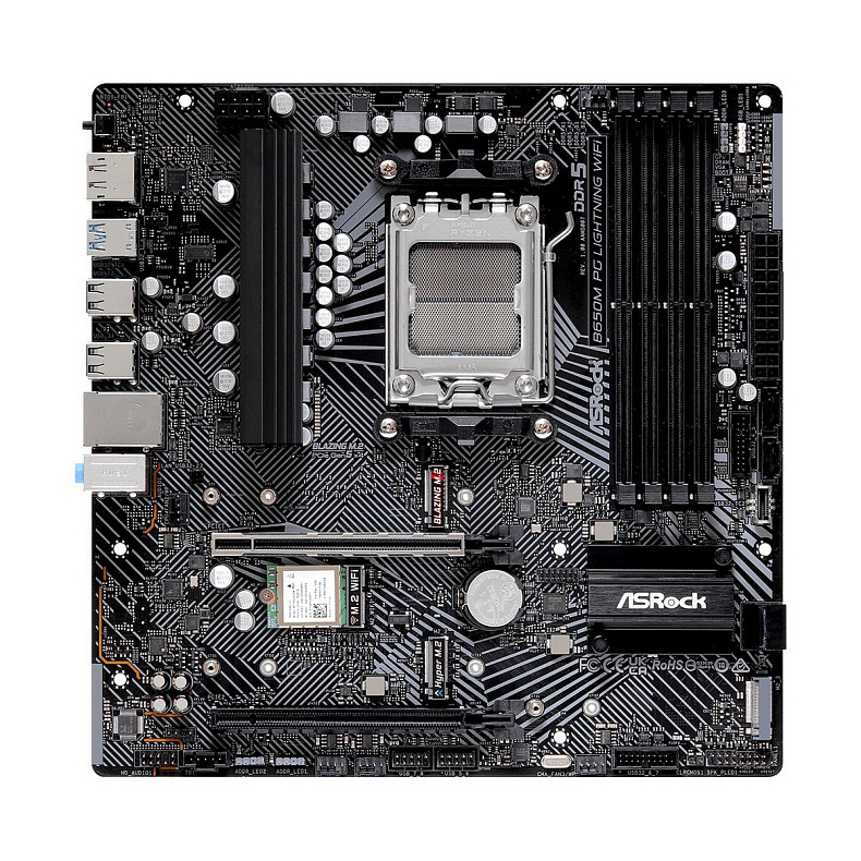 Материнская плата ASRock B650M PG Lightning WiFi Socket AM5