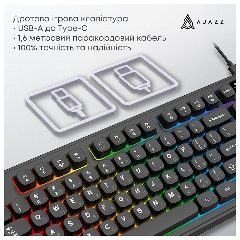 Клавиатура Ajazz AF98 Black USB-C Black (AF98-B)