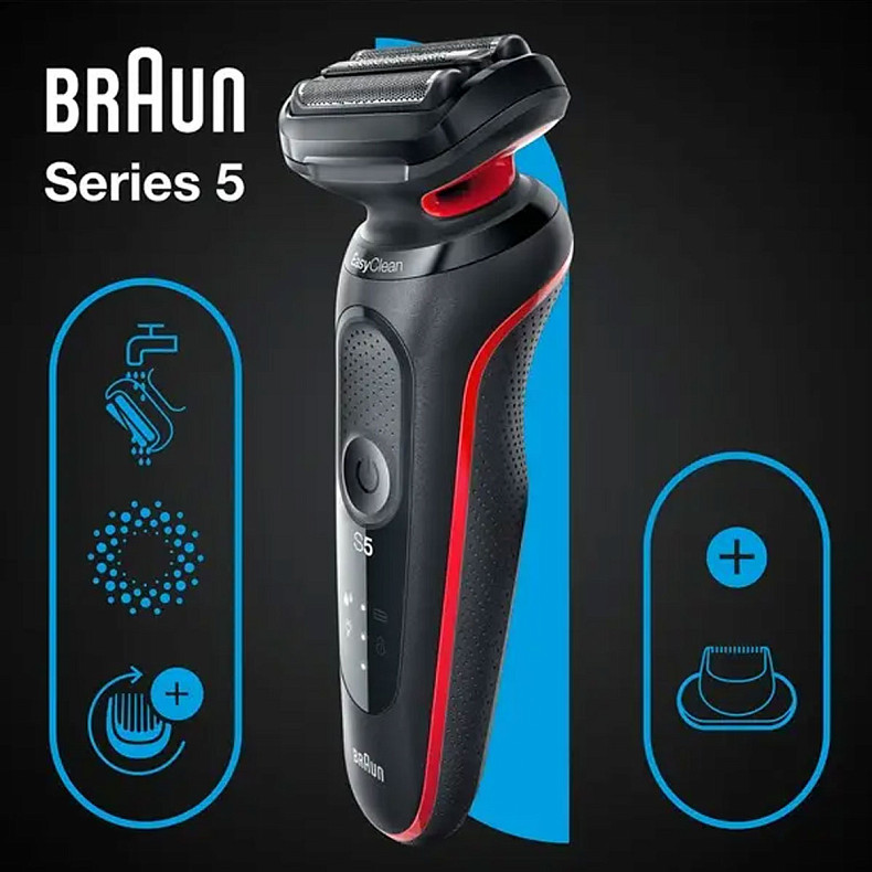 Електробритва Braun Series 5 51-R1200s BLACK / RED