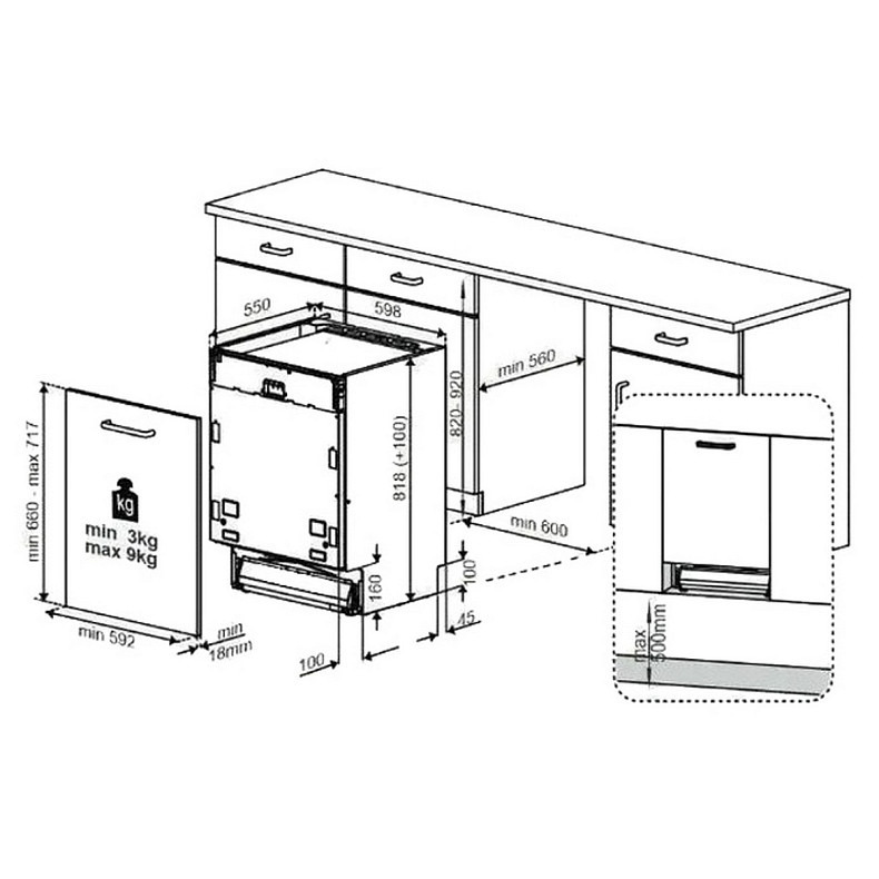 Посудомоечная машина Beko встроенная, 15компл., A++, 60см, дисплей, 3й корзина, белая