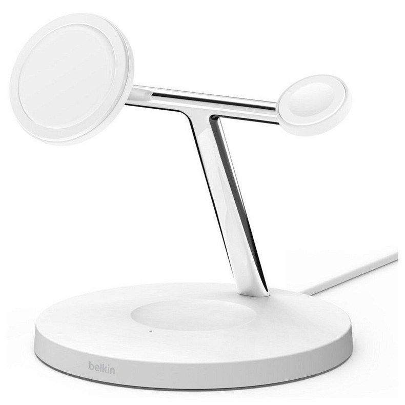 Беспроводное зарядное устройство для Belkin MagSafe 3in1 Wireless Charger, white (WIZ017VFWH)
