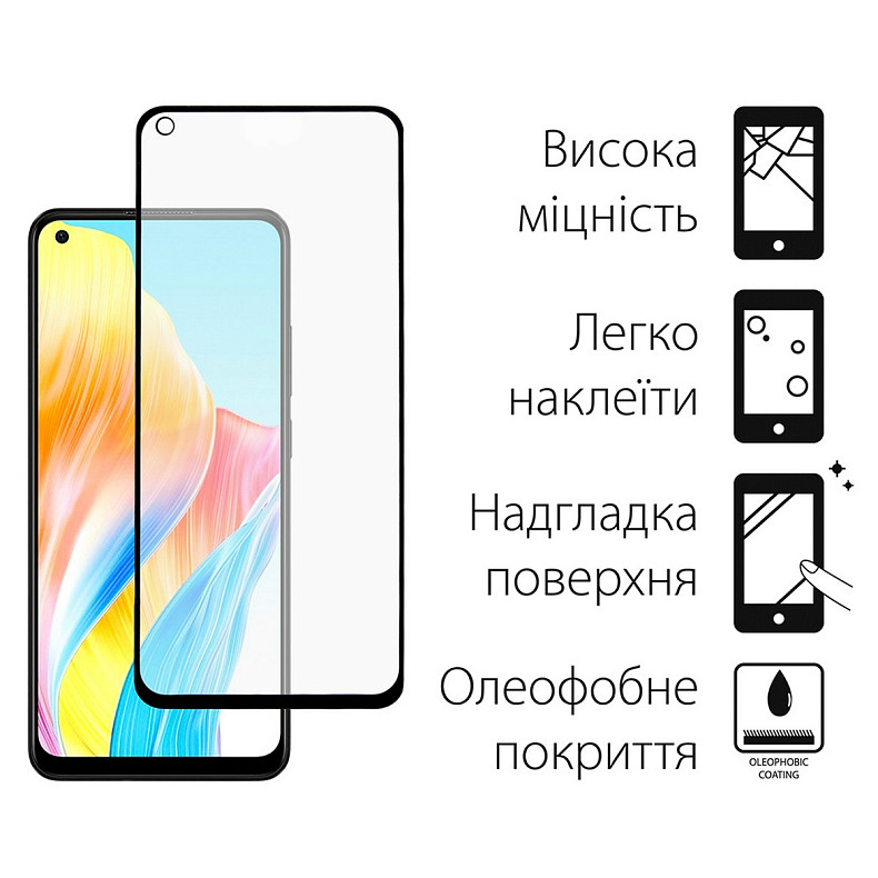 Чeхол-накладка Dengos для Oppo A78 4G Black (DG-KM-03) + защитное стекло