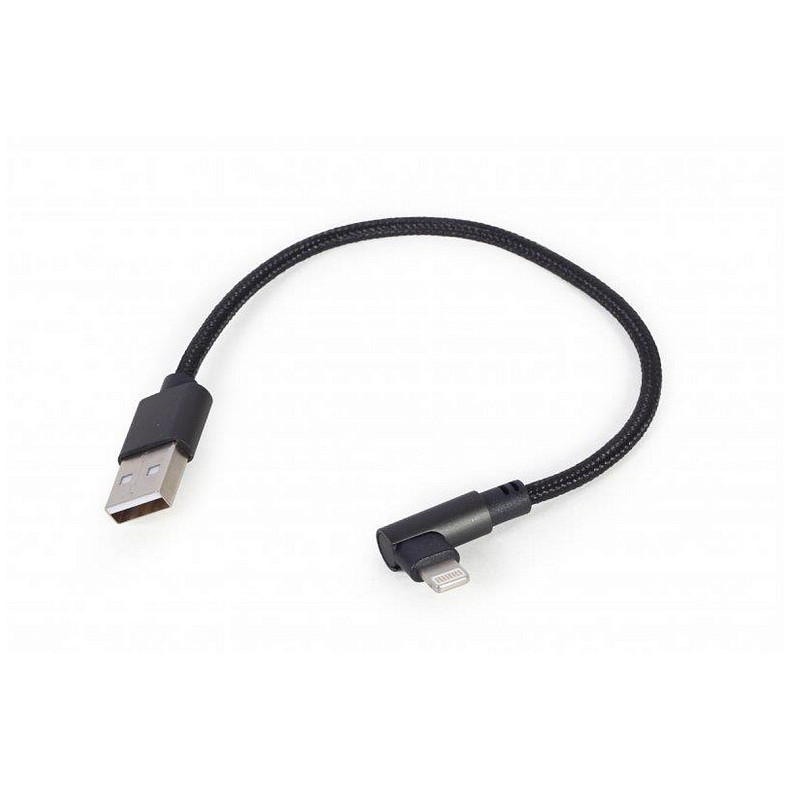 Кабель Cablexpert (CC-USB2-AMLML-0.2M), USB2.0 BM - Lightning, 0.2м, чорний