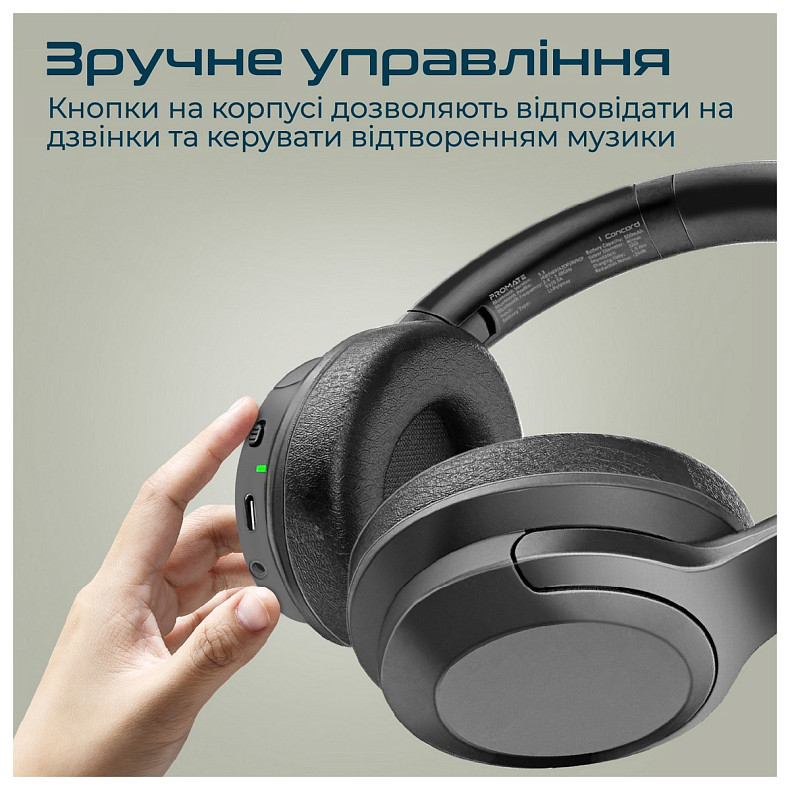 Bluetooth-гарнітура Promate Concord Black