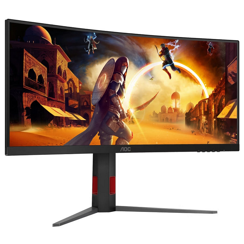Монітор AOC 34" CU34G4Z, WQHD, Fast VA, вигн., 240Гц, 2хHDMI, DP, USB-hub, HAS