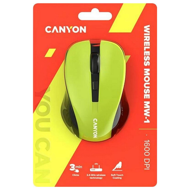 Миша бездротова Canyon MW-1 Wireless Yellow (CNE-CMSW1Y)