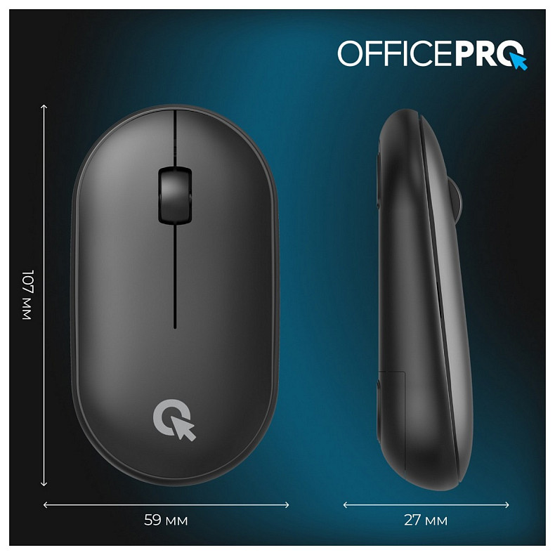 Миша OfficePro M185B Silent Click Wireless Black