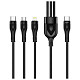 Кабель ColorWay Lightning + micro USB + USB Type-C (M/M), 3.0 А, 1.2 м, Black (CW-CBPDU3060-BK)