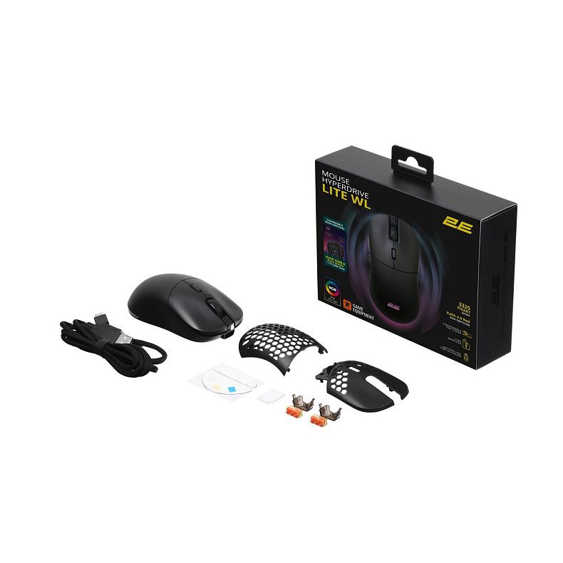 Мышка 2E GAMING HyperDrive Lite WL, RGB Black (2E-MGHDL-WL-BK)