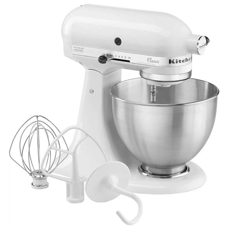 Кухонный комбайн KitchenAid CLASSIC 4,3л 5K45SSEWH с откидным блоком белый