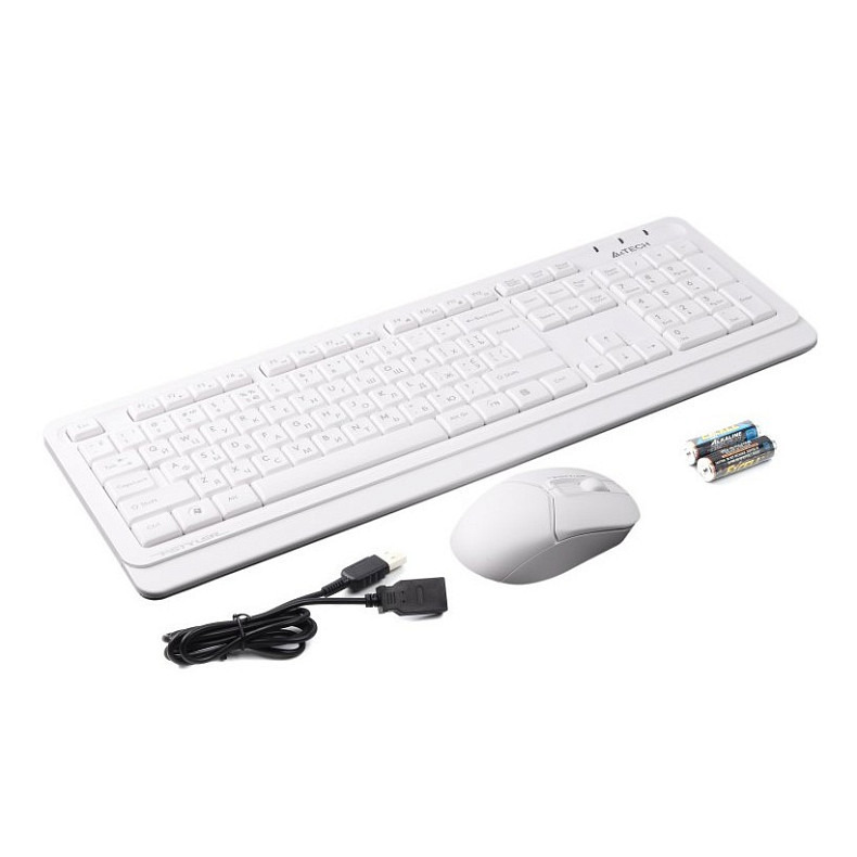 Комплект бездротовий (клавіатура, миша) A4Tech FG1012 White USB