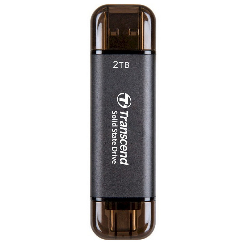 Портативний SSD Transcend 2TB USB 3.1 Gen 2 Type-A + Type-C ESD310 Чорний