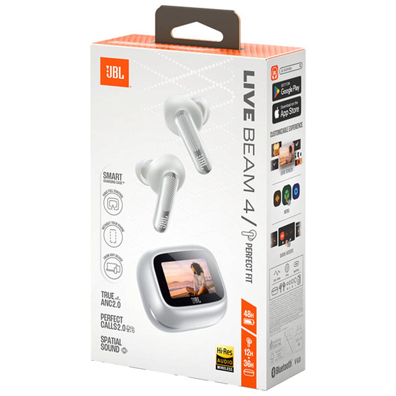 Наушники TWS JBL Live Beam 4 Silver (JBLLIVEBEAM4SIL)