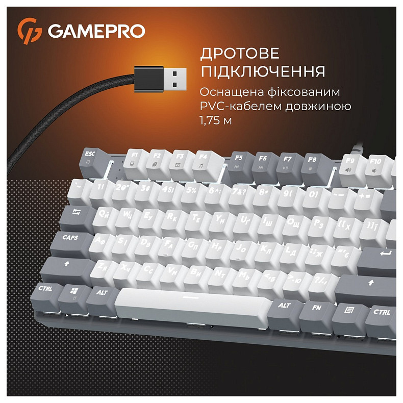 Клавіатура GamePro Genesis Metallic MK110G Outemu Red Swithes USB Gray