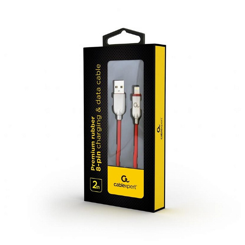 Кабель Cablexpert (CC-USB2R-AMLM-2M-R) USB 2.0 - Lightning, преміум, 2м, червоний