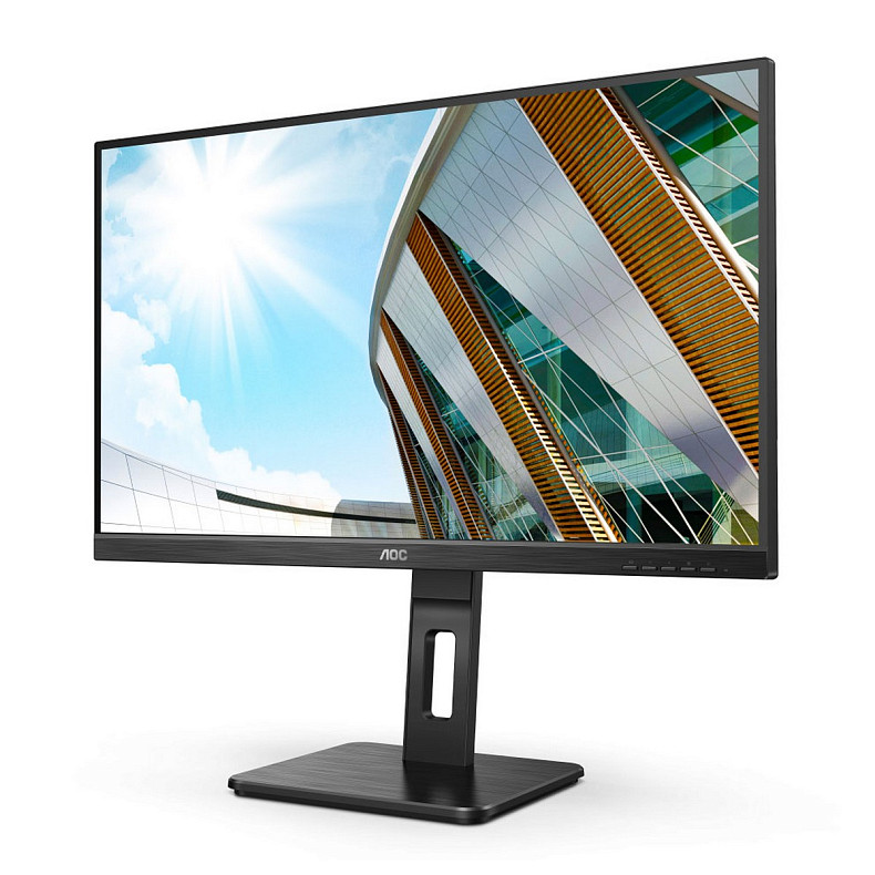 TFT 27" AOC Q27P2CA, IPS, QHD, HDMI, DP, USB-C, USB-hub, HAS, колонки, чорний